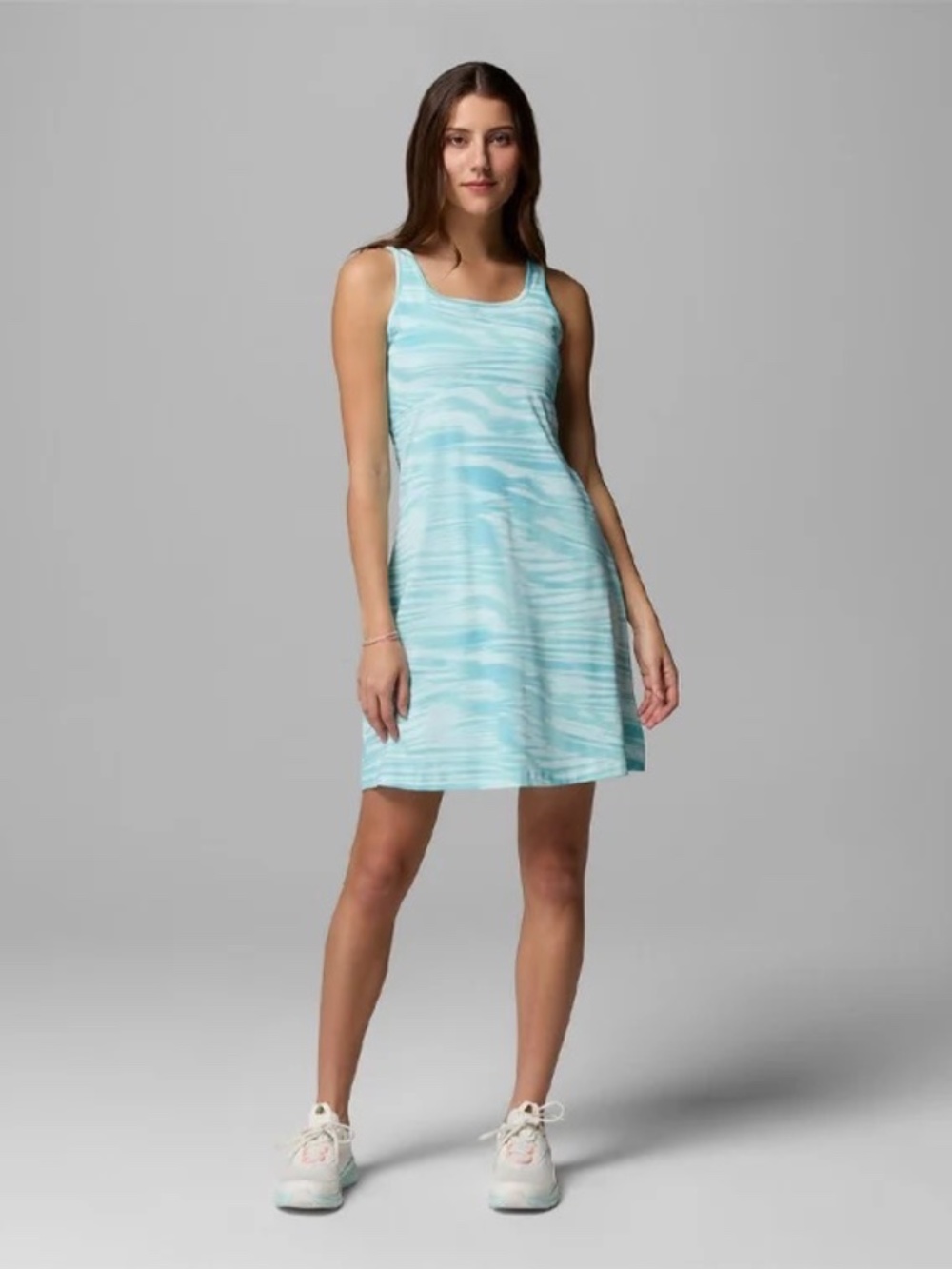 NWT Columbia PFG Freezer III Dress Marine Light Currents Wave Print Size M